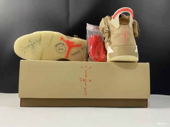 Rep TBK Retro Air 6 DH0690-200 Khaki British Travis Scott Jordan 0518